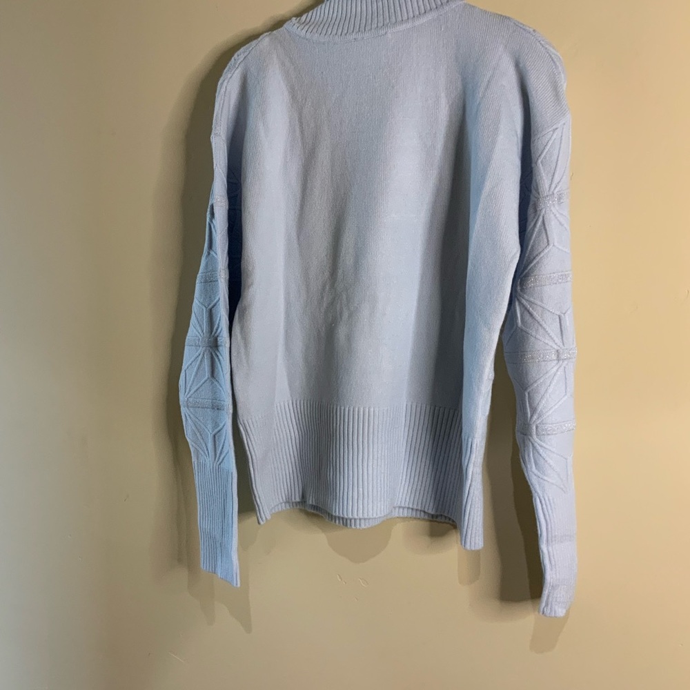 Women's Light Blue Turtleneck Sweater - Picture 2 of 5
